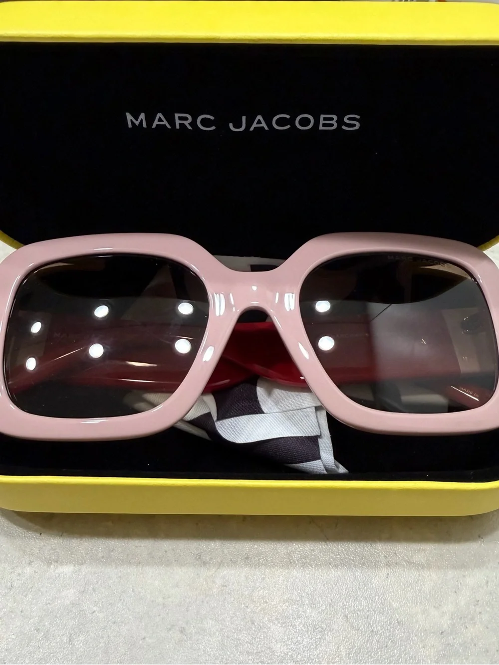 Marc Jacobs Red Temples with Pink Frames Sunglasses